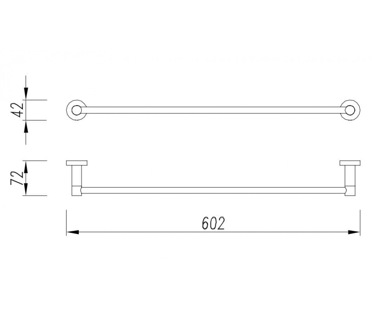 Полотенцедержатель в ванную OMNIRES MODERN PROJECT MP60216CR:Чертеж 