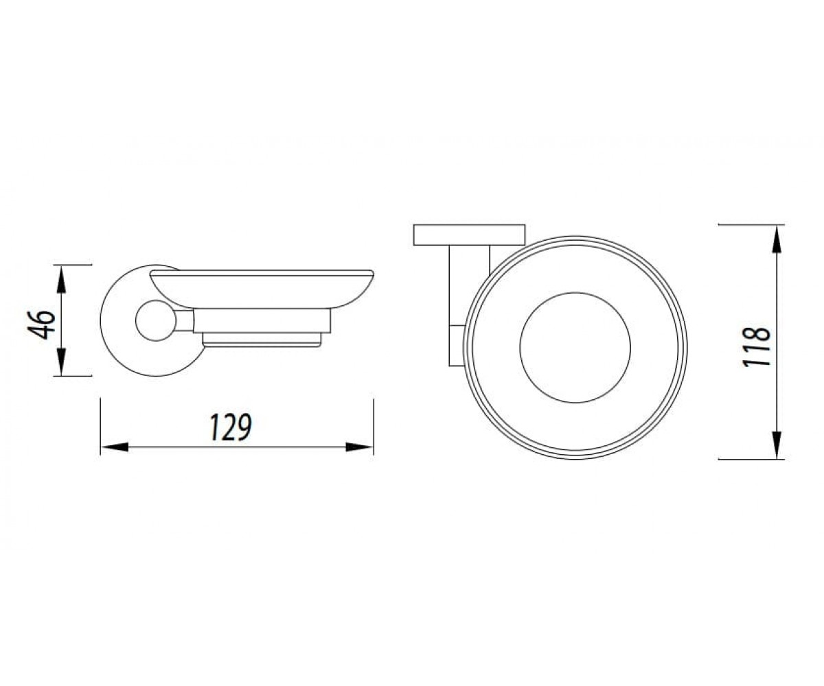 Настенная мыльница в ванную OMNIRES MODERN PROJECT MP60420BL:Чертеж 