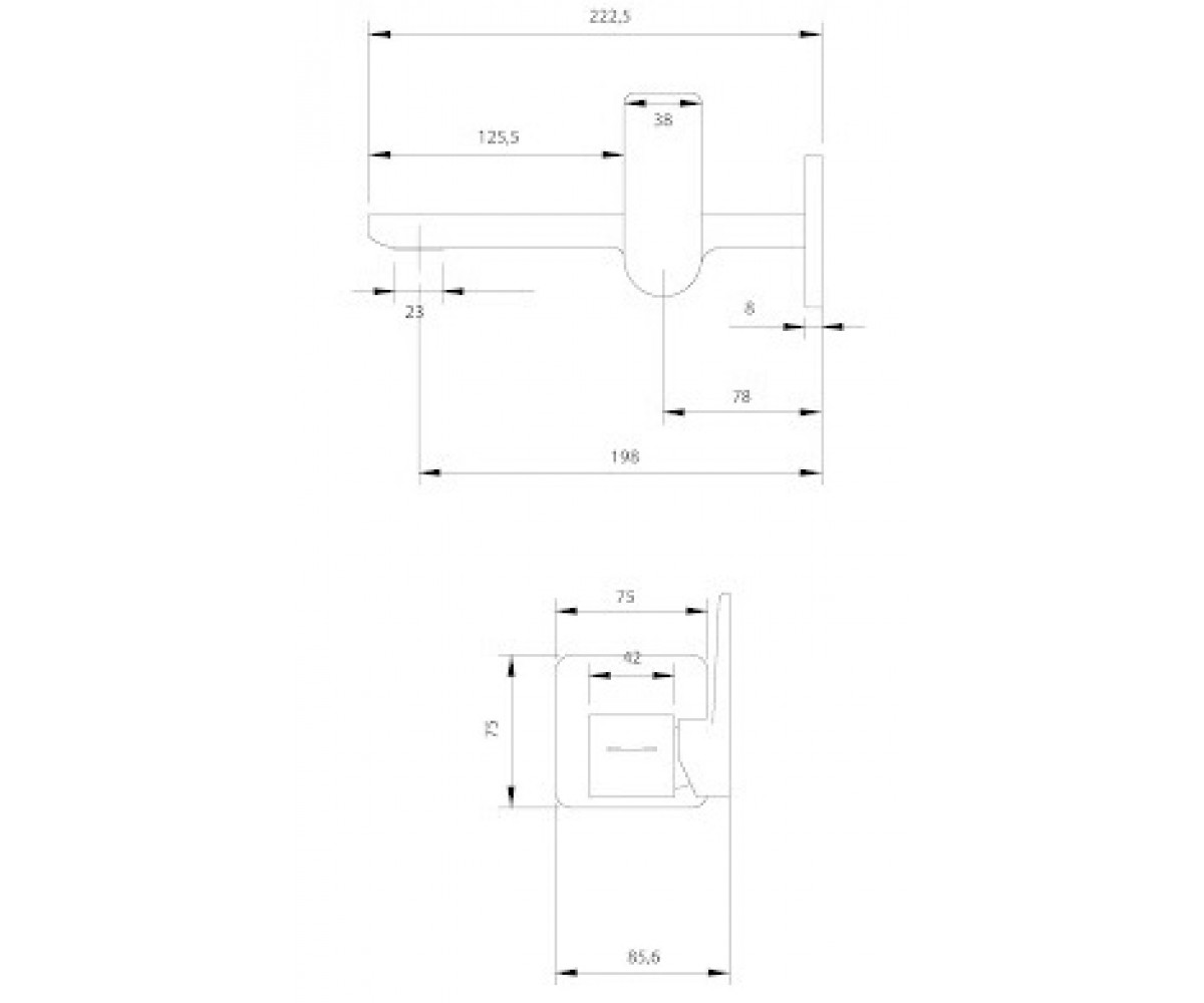 Смеситель для умывальника скрытого монтажа Omnires Parma хром (PM7415NCR) OMNIRES PARMA PM7415NCR:Чертеж 