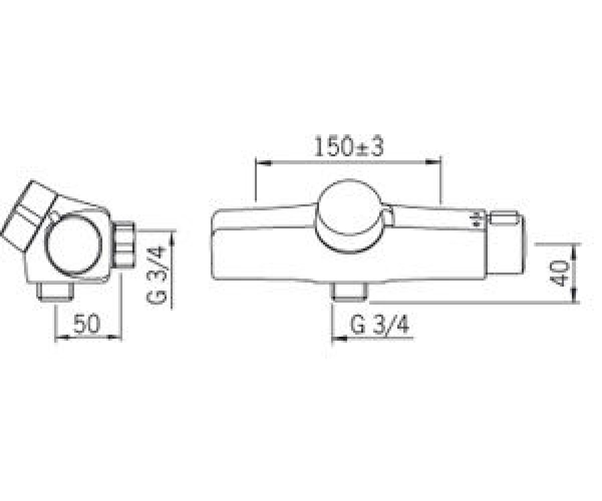Смеситель для душа  ORAMIX 7261:Чертеж 