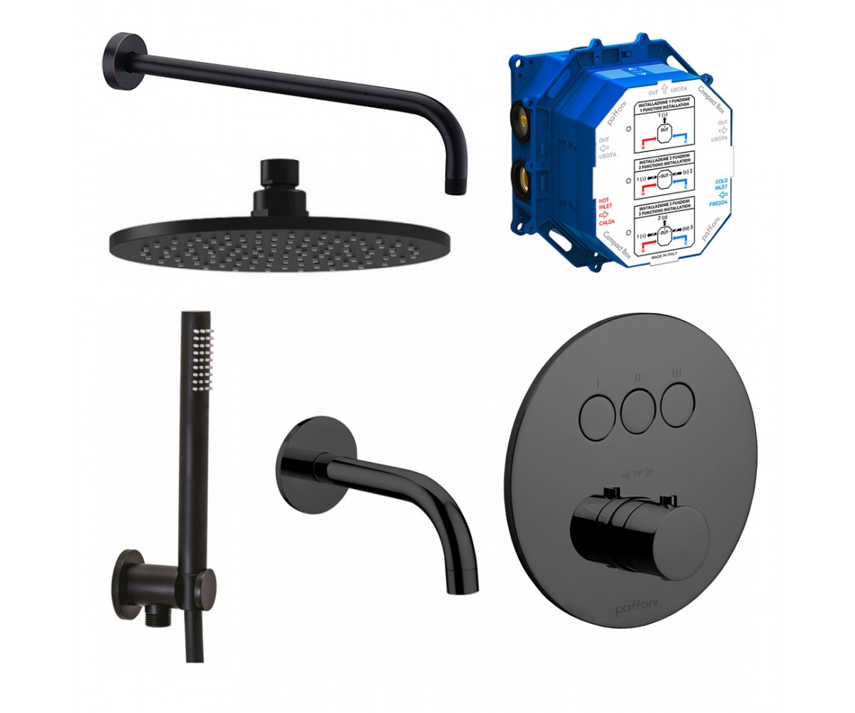 Душова система PAFFONI  KIT COMPACT-T TONDO B NERO KIT COMPACT-T TONDO B NERO