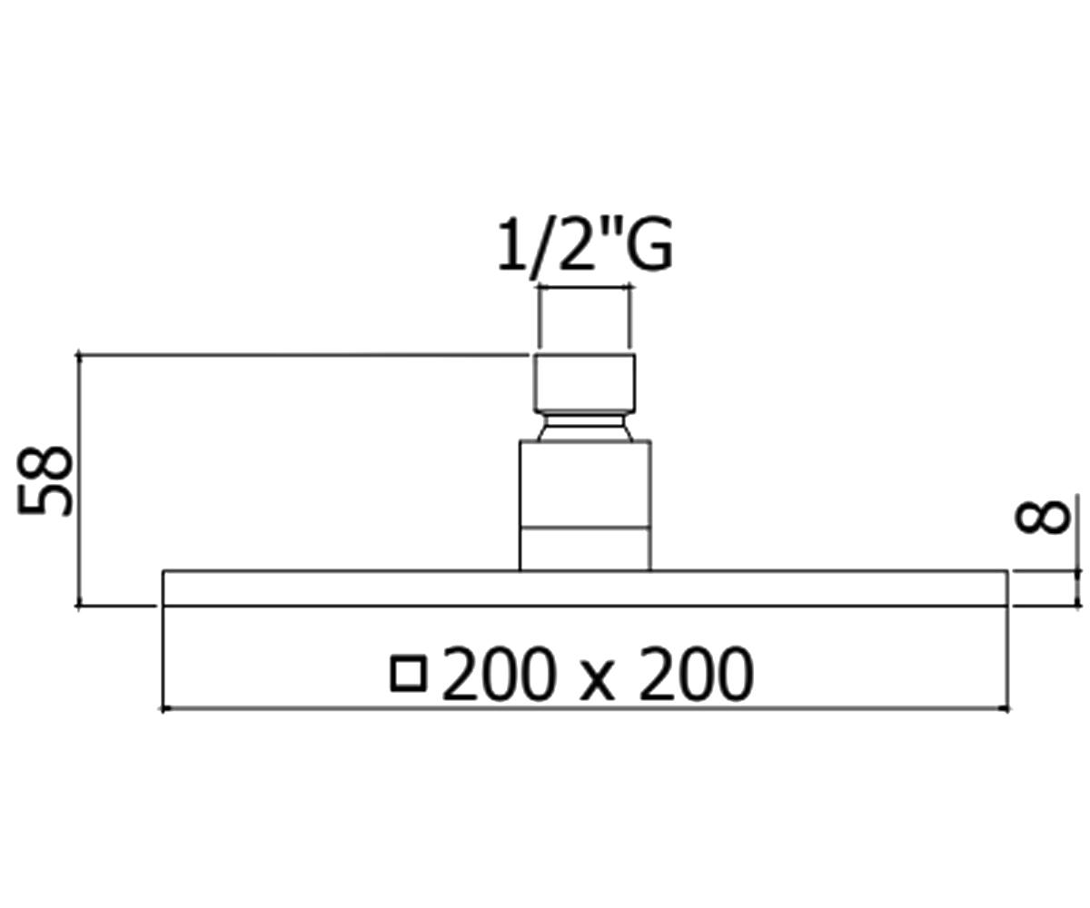 Душевая головка 20х20 см  SYNCRO ZSOF075CR:Чертеж 