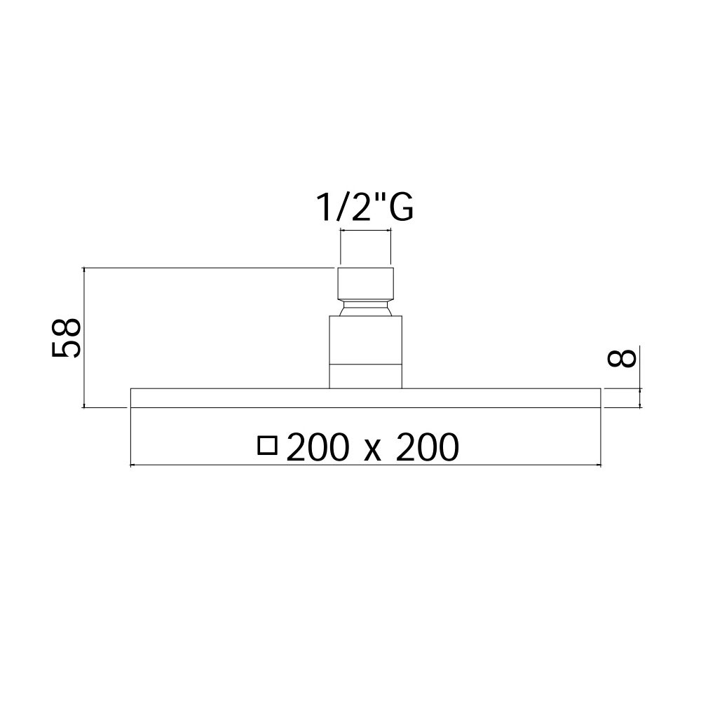 Квадратная лейка для верхнего душа  SYNCRO ZSOF075ST:Чертеж 