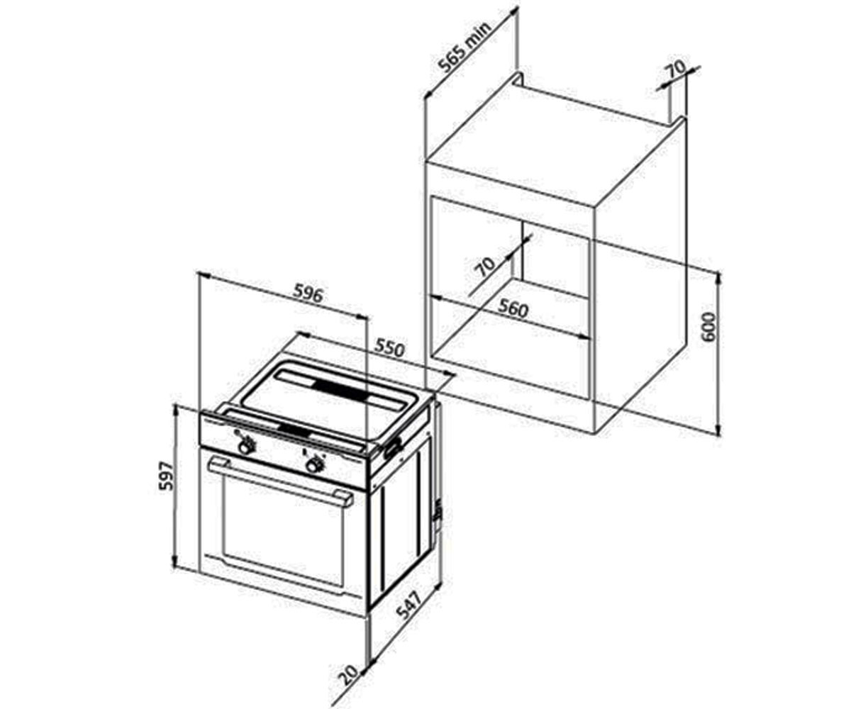 Духовой шкаф  BOE 6760 WH:Чертеж 