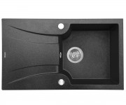 Гранітна мийка з крилом PERFELLI  FELICINETTO PGF 1141-78 BLACK METALLIC