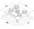 Печка с wok конфоркой  ZERO HGG 71643 BL:Чертеж 