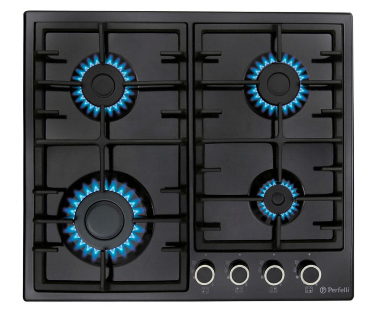 Плита газова на 4 конфорки PERFELLI  HGM 61023 BL HGM 61023 BL
