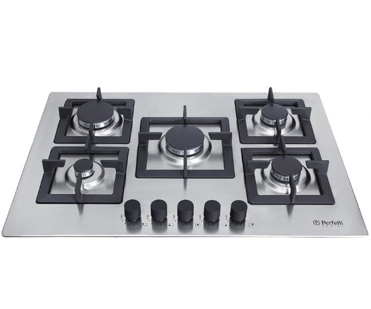 Плитка на пять конфорок PERFELLI INOX SLIM LINE HGM 7530 INOX SLIM LINE HGM 7530 INOX SLIM LINE