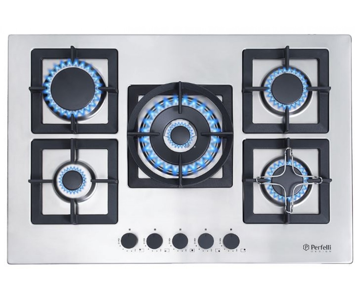 Газова варильна поверхня PERFELLI INOX SLIM LINE HGM 7540 INOX SLIM LINE HGM 7540 INOX SLIM LINE