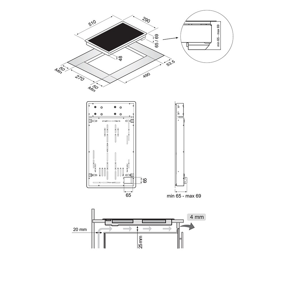 Электрическая печка  BASSANO HI 3110 WH:Чертеж 