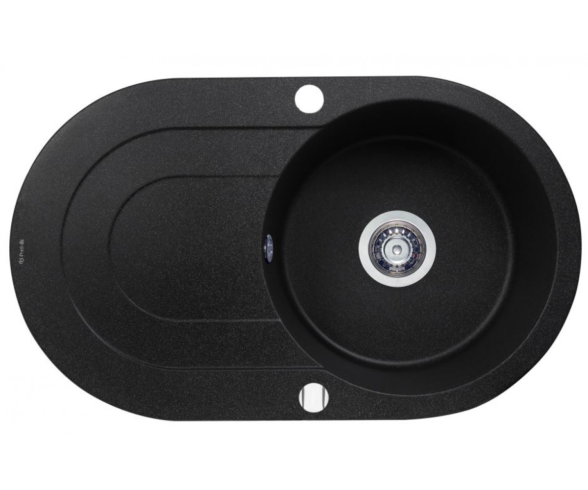 Гранітна мийка з крилом PERFELLI ORVIETTO OGO 1114-78 BLACK METALLIC OGO 1114-78 BLACK METALLIC