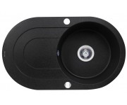 Гранітна мийка з крилом PERFELLI ORVIETTO OGO 1114-78 BLACK METALLIC