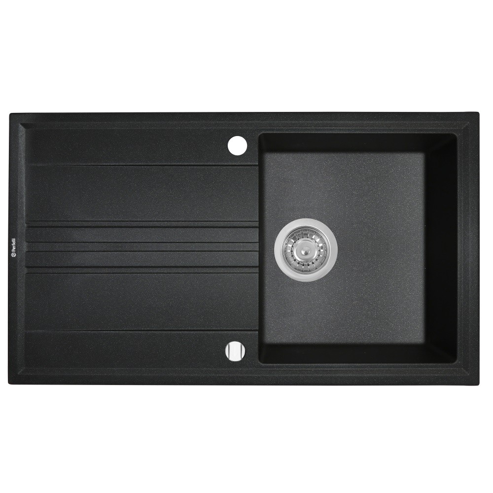 Гранитная мойка PERFELLI  PGC 1141-86 BLACK METALLIC PGC 1141-86 BLACK METALLIC