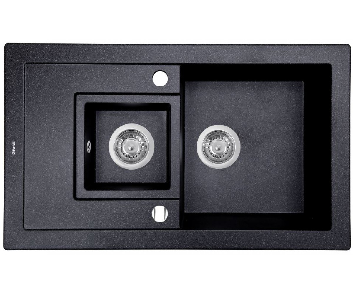 Кухонная мойка с отверстием под смеситель  PIERRA PGP 5361-78 BLACK METALLIC:Фото 2