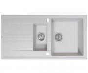 Гранітна мийка на півтори чаші PERFELLI  PGS 516-96 WHITE