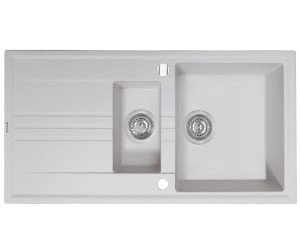 Гранітна мийка на півтори чаші PERFELLI  PGS 516-96 WHITE