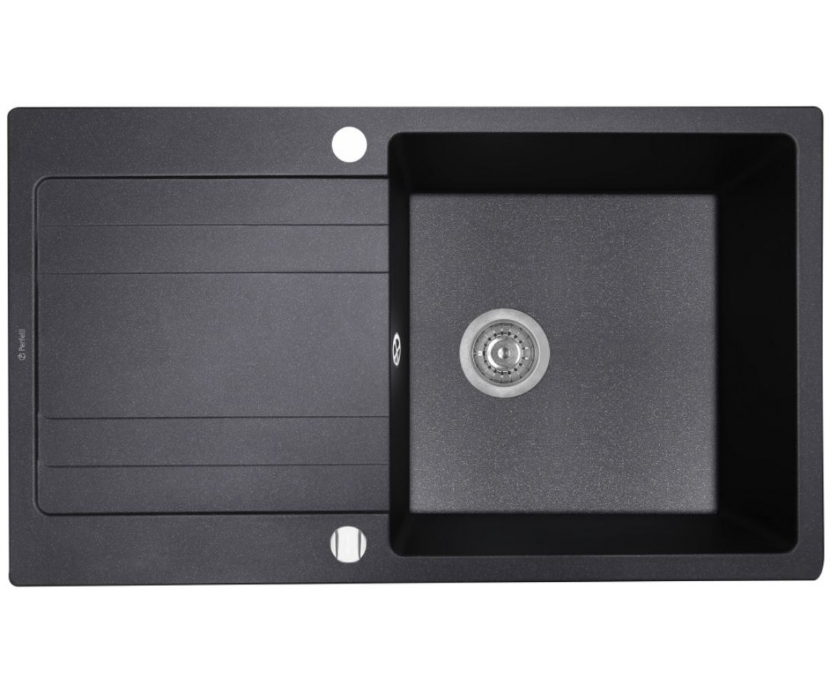 Гранітна мийка з крилом PERFELLI  PGV 114-86 BLACK PGV 114-86 BLACK