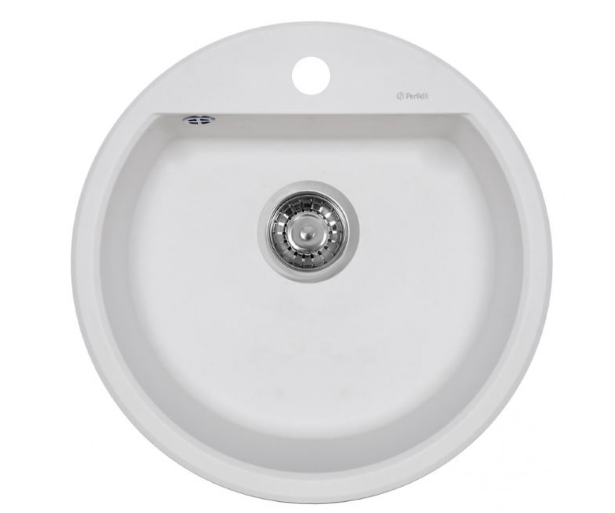 Кругла гранітна мийка PERFELLI ALVA RGA 104-49 WHITE RGA 104-49 WHITE
