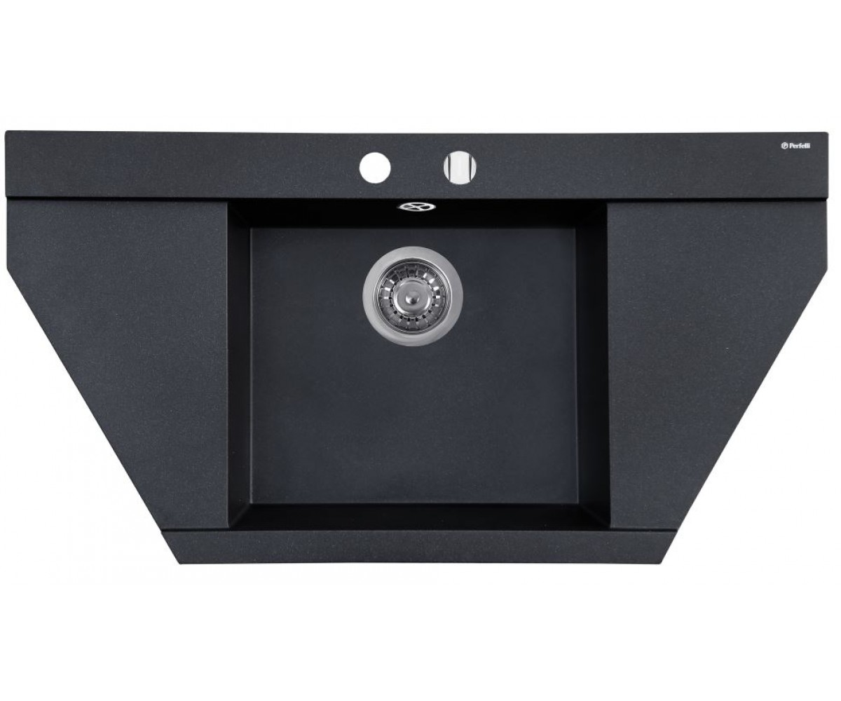 Кухонная мойка с отверстием под смеситель  MAJESTIC TGM 125-96 BLACK:Фото 2