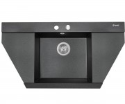 Гранітна мийка з однією чашею PERFELLI MAJESTIC TGM 1251-96 BLACK METALLIC