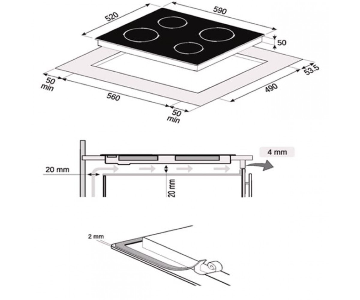Электроплитка  RINETTE VH 6103 BL:Чертеж 