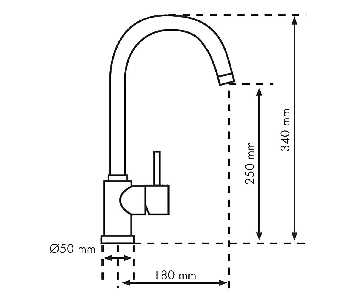 Смеситель для мойки  POLYTEK10-51:Чертеж 