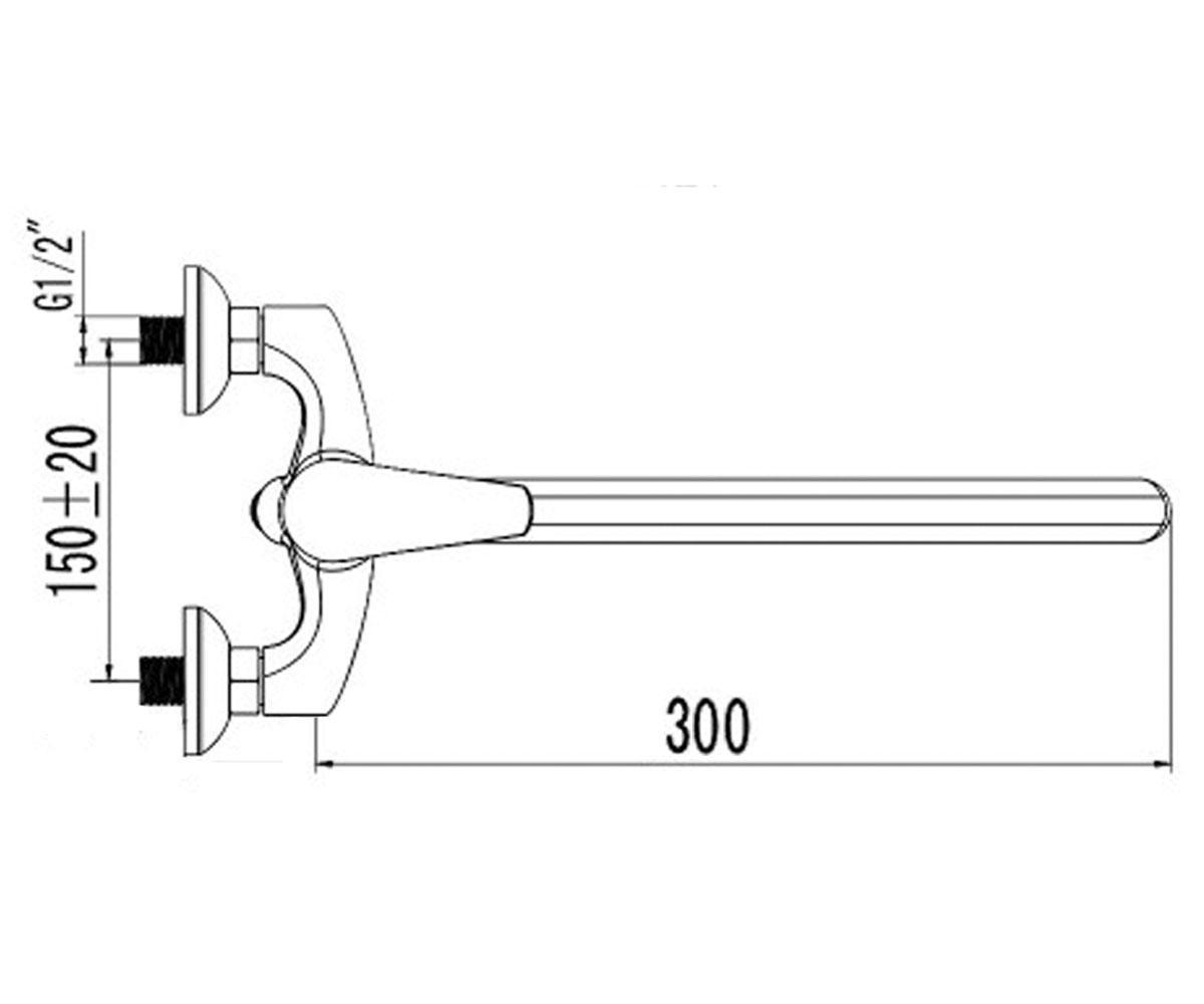 Смеситель для ванны  P2207B:Чертеж 