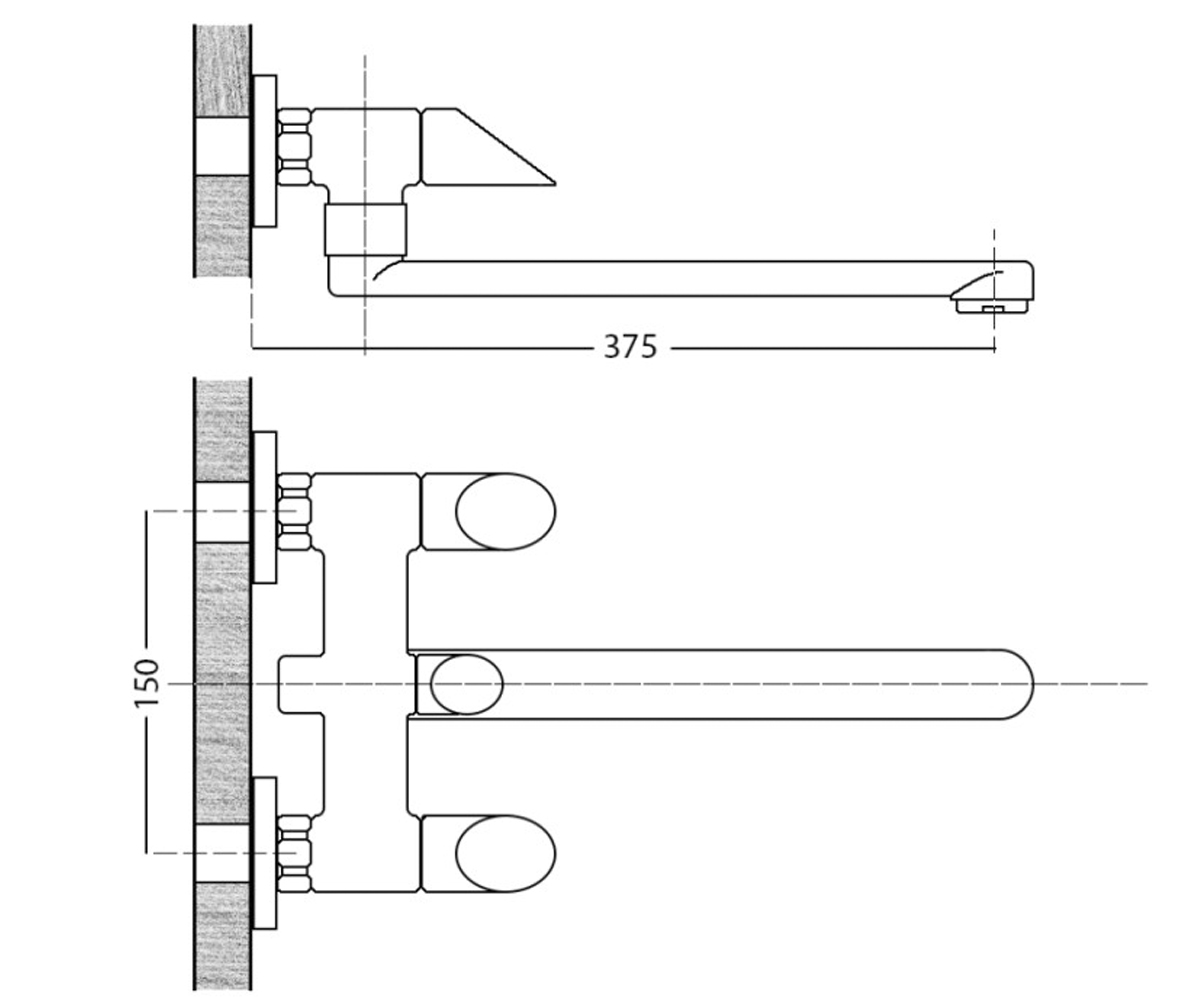 Смеситель с гарнитурой  P2259:Чертеж 