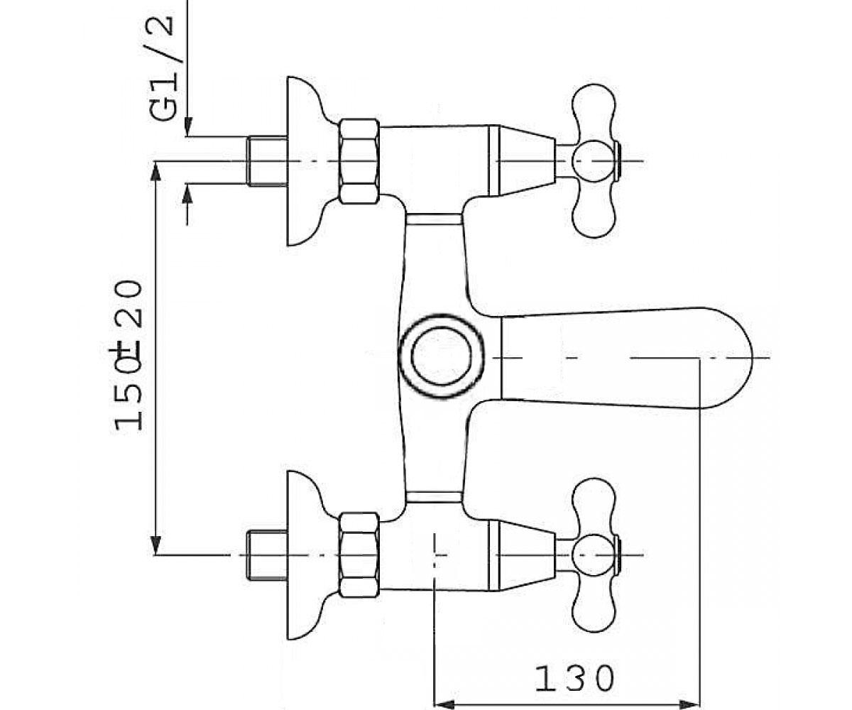 Смеситель для ванны  P3060:Чертеж 
