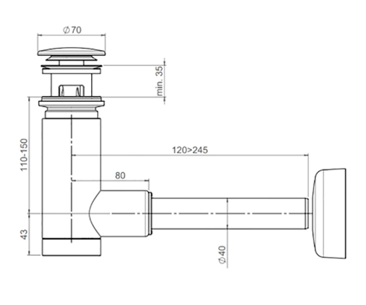 Сифон для раковины  EASYCLEAN 1512412:Чертеж 