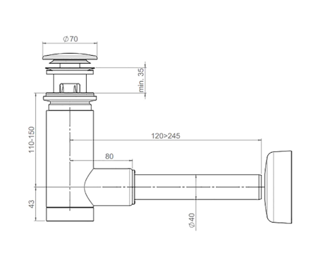 Сифон для раковины  EASYCLEAN 1512419:Чертеж 