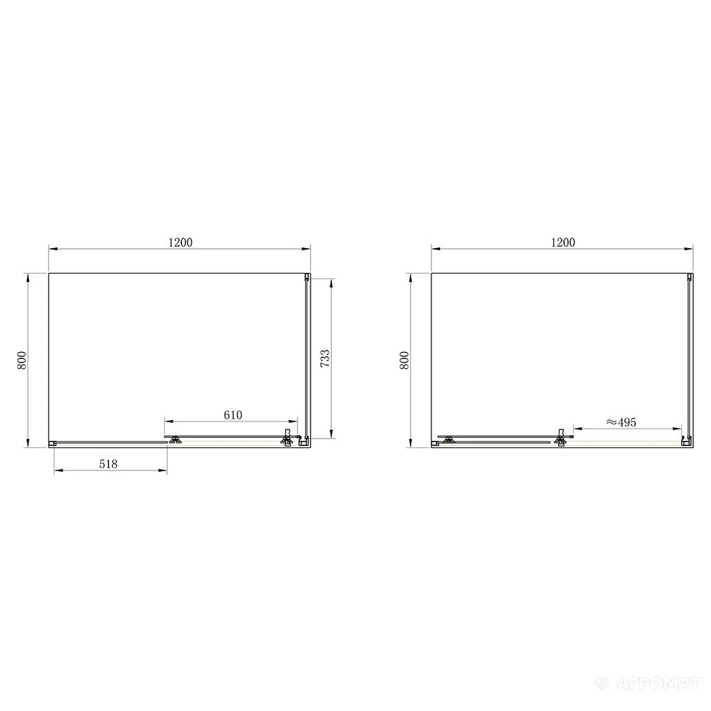 Прямоугольная душевая кабина  FRAME SHRC55126:Чертеж 