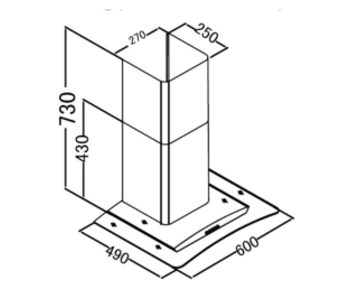 Вытяжка кухонная  BH 60 WH/R:Чертеж 