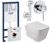 Унитаз с инсталляцией 5 в 1 QTAP CROW 38721001WHI51702904800S