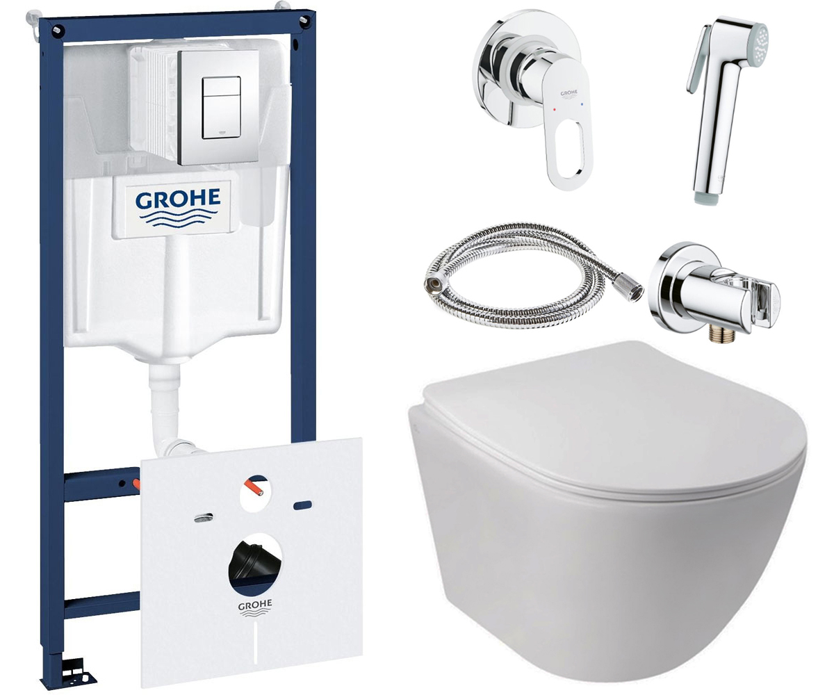 Унитаз с инсталляцией 5 в 1 QTAP JAY 38827000QT07335176W111042 38827000QT07335176W111042