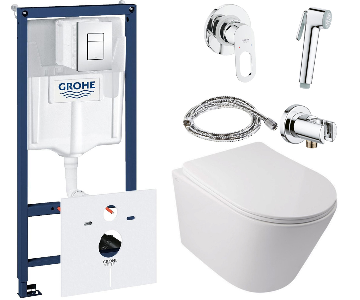Унитаз с инсталляцией 5 в 1 QTAP SWAN 38827000WHI5178111042 38827000WHI5178111042