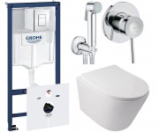 Унитаз с инсталляцией 5 в 1 QTAP SWAN 38827000WHI51782904800S