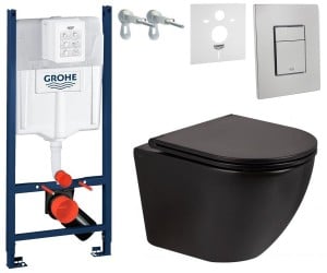 Унитаз с инсталляцией 6 в 1 QTAP ROBIN 3884000GQT1333046ERMB