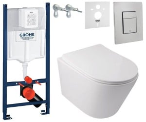 Унитаз с инсталляцией 6 в 1 QTAP SWAN 3884000GQT16335178W