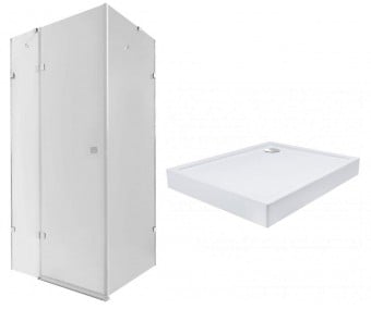 Душова кабіна з піддоном 100х80 см  QTAP CAPCRM1018RC6SET