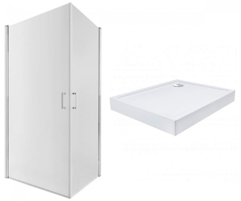 Каюта з піддоном 100х80 см QTAP GEMINI GEMCRM1018RC6SET GEMCRM1018RC6SET