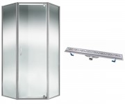Кабіна з трапом 90х90 см Q-TAP ЛЕОЦРМ10995AC6 QTDRYFC304800 QTAP LEO LEOCRM10995AC6+QTDRYFC304800