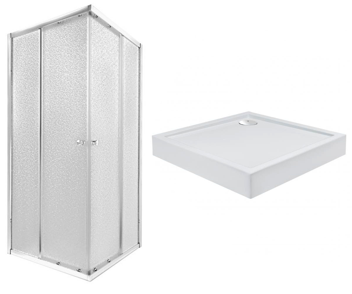 Кабіна з піддоном 90х90 см QTAP PRESTO PRECRM1099SP5SET PRECRM1099SP5SET