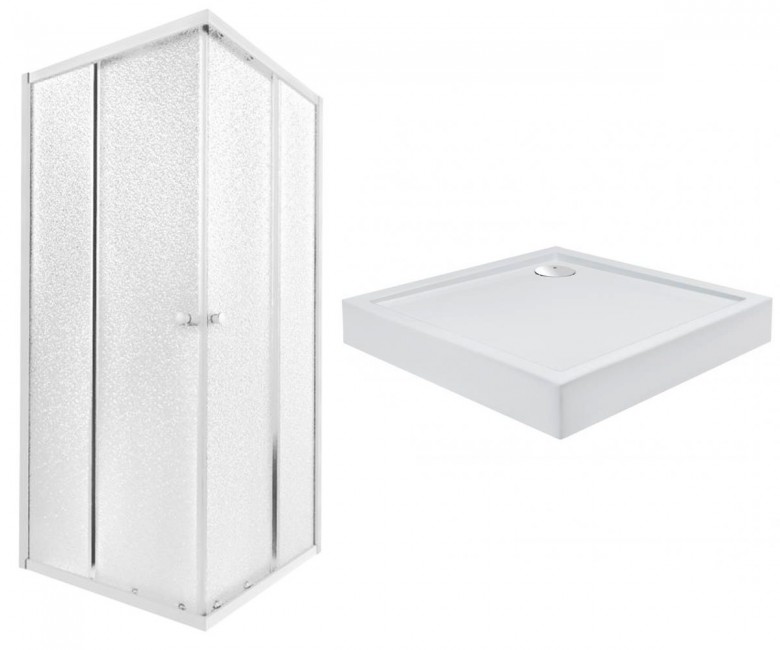 Каюта з піддоном 90х90 см QTAP PRESTO PREWHI1099SP5SET PREWHI1099SP5SET