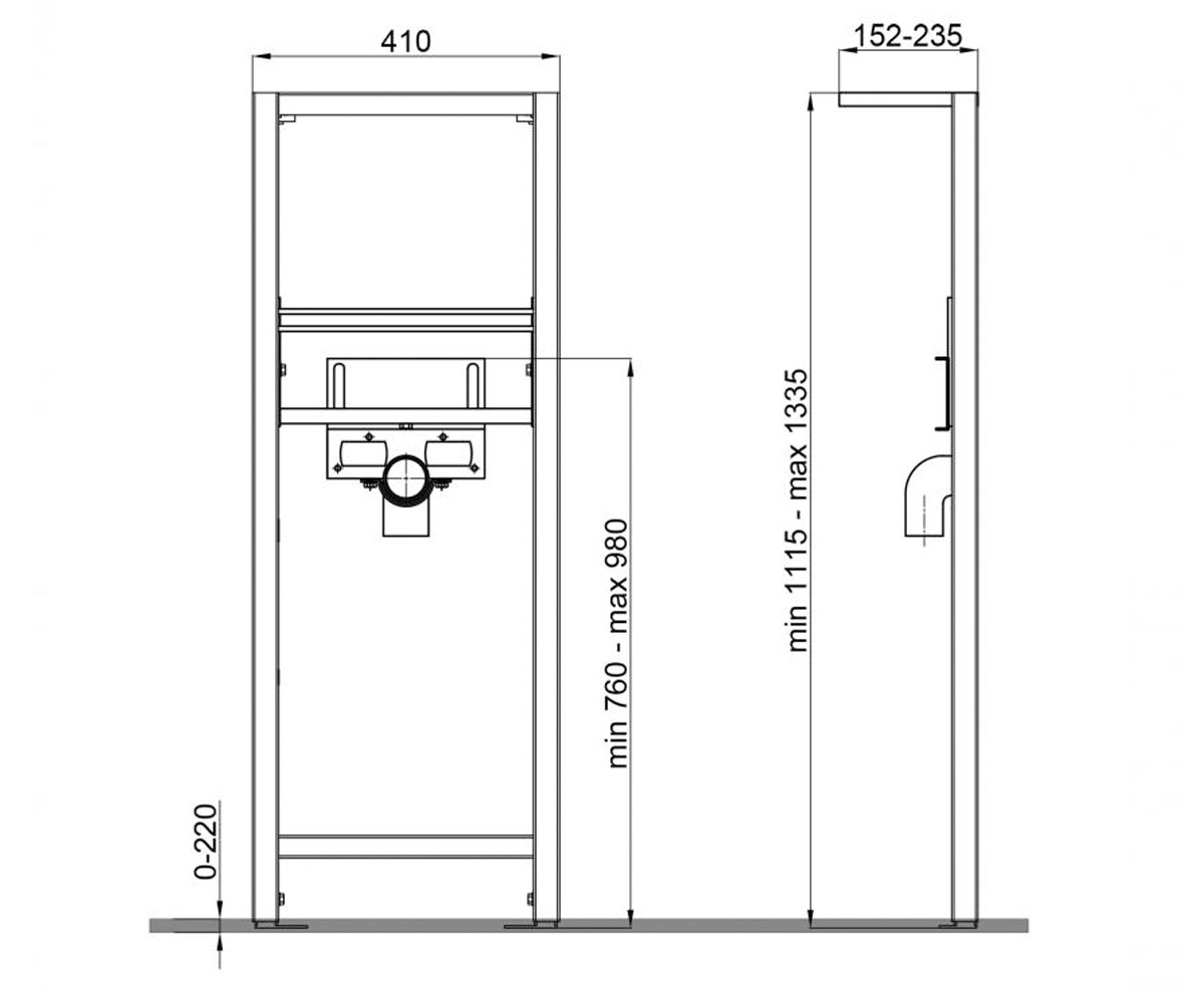 Инсталляция для раковины  NEST QT0111705B:Чертеж 