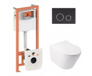 Унитаз с инсталляцией + клавиша QTAP SWAN QT0133M42545150
