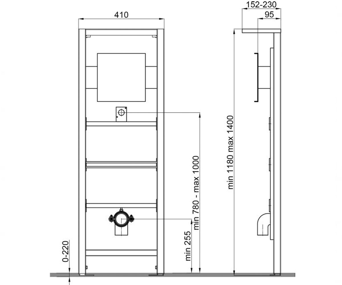 Инсталляция для писсуара  NEST QT0188711U:Чертеж 