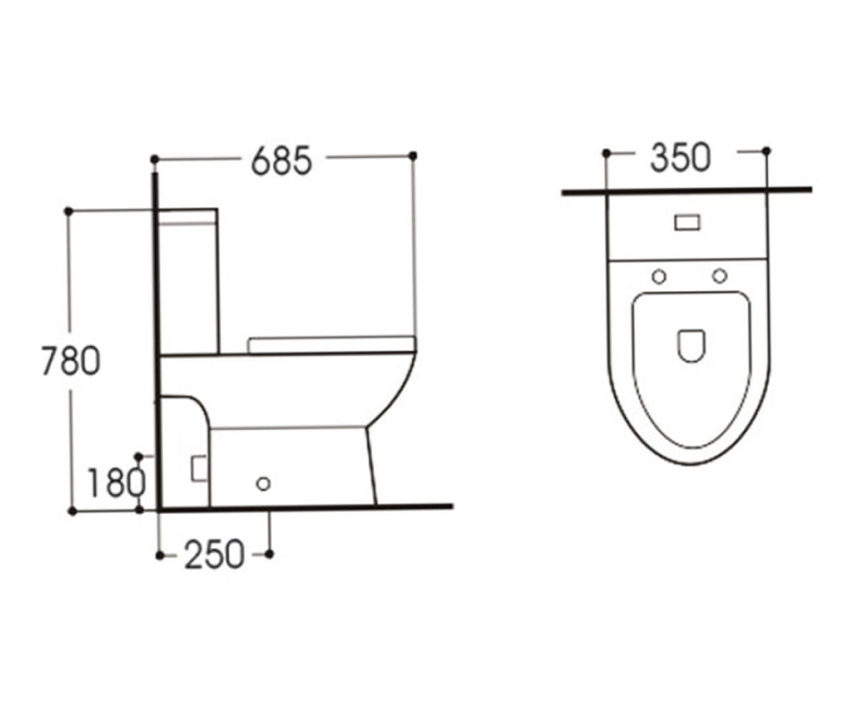Компакт напольный  MISSEL QT0222599W:Чертеж 