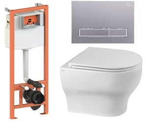Унітаз з інсталяцією 4 в 1 QTAP ARIES QT0333063ERW0133M425M08382SAT