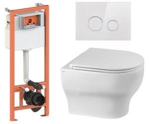 Унітаз з інсталяцією 4 в 1 QTAP ARIES QT0333063ERW0133M425V1164GW